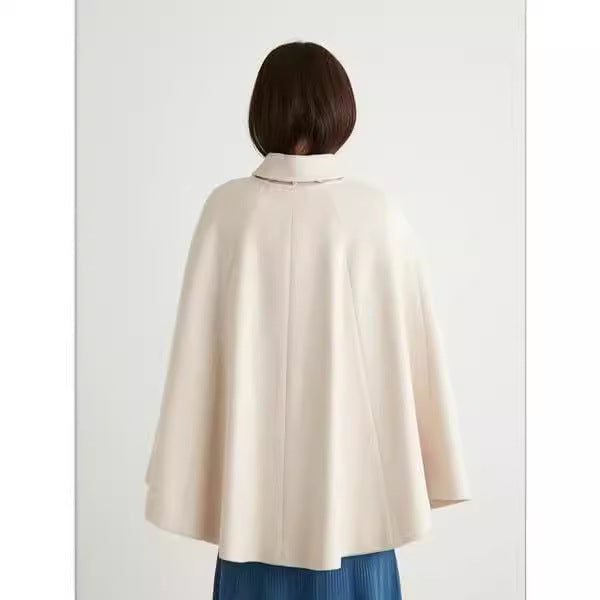 Women’s short cape coat in blazer style with belt and shirt collar Chichicherry