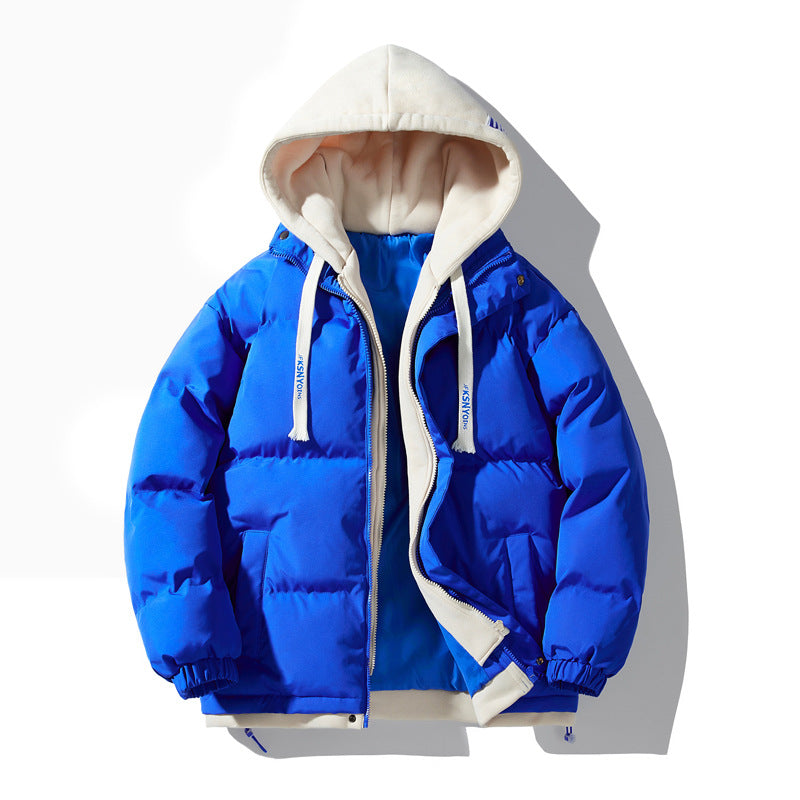 Men's padded quilted jacket with integrated hood layer and windproof outer shell Chichicherry