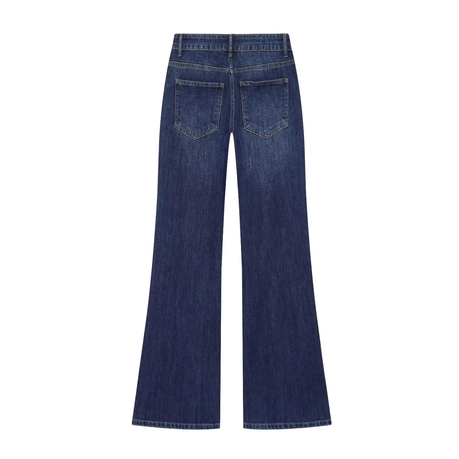 Ladies Highwaist Jeans with wide leg, flap pockets and center seam Chichicherry