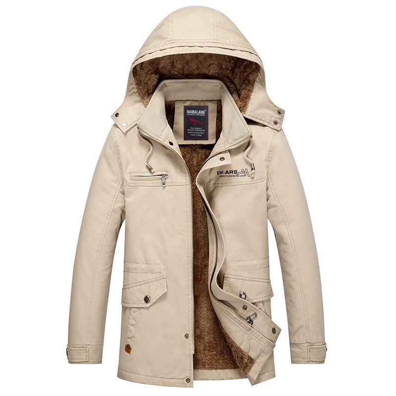Men's mid-length field parka in urban style with teddy fleece lining Chichicherry