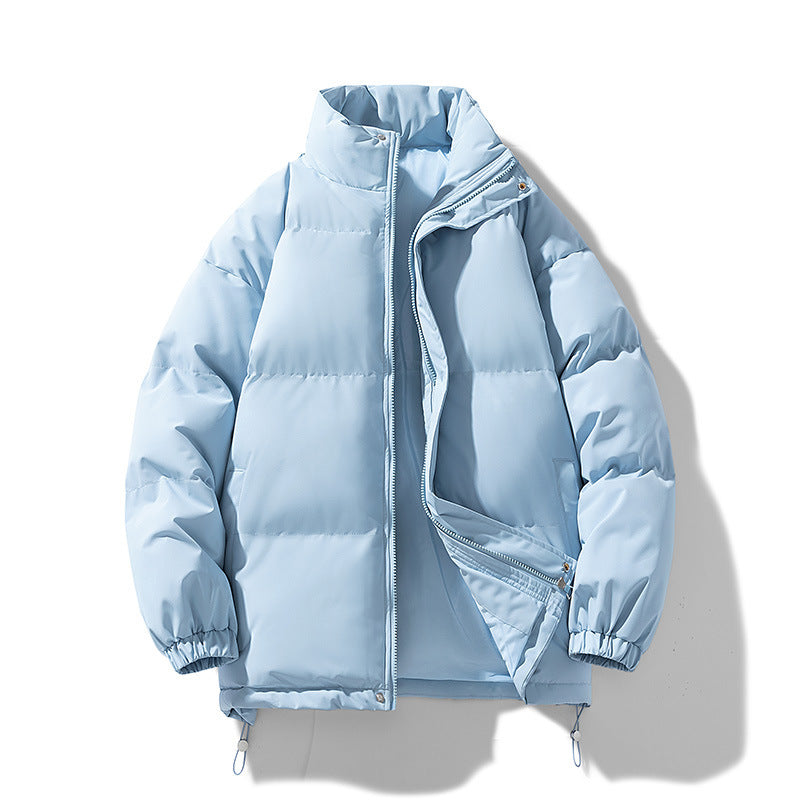 Women's Lightweight Down-Look Puffer Jacket with High Collar, Drawstring Hem, and Elastic Cuffs Chichicherry