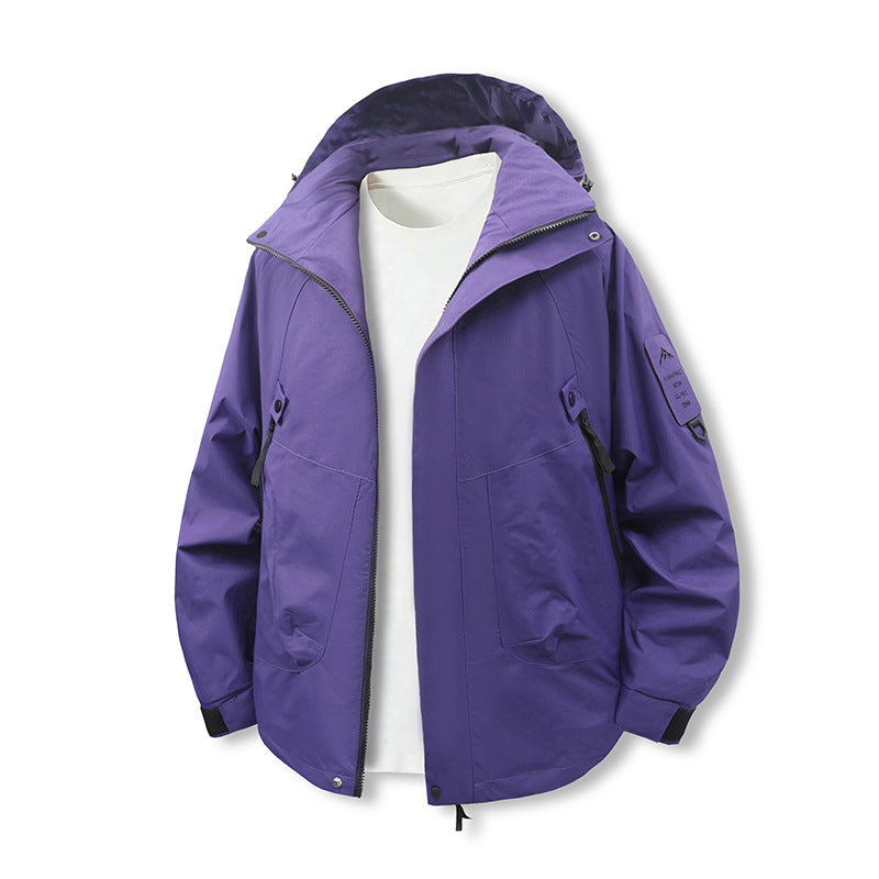Men's Wind and Water Resistant Softshell Utility Jacket with Hood Chichicherry