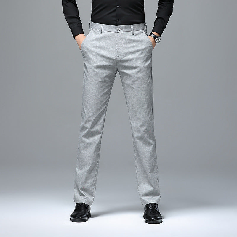 Men's Slim Chino Business Pants with Crease and Light Stretch Chichicherry