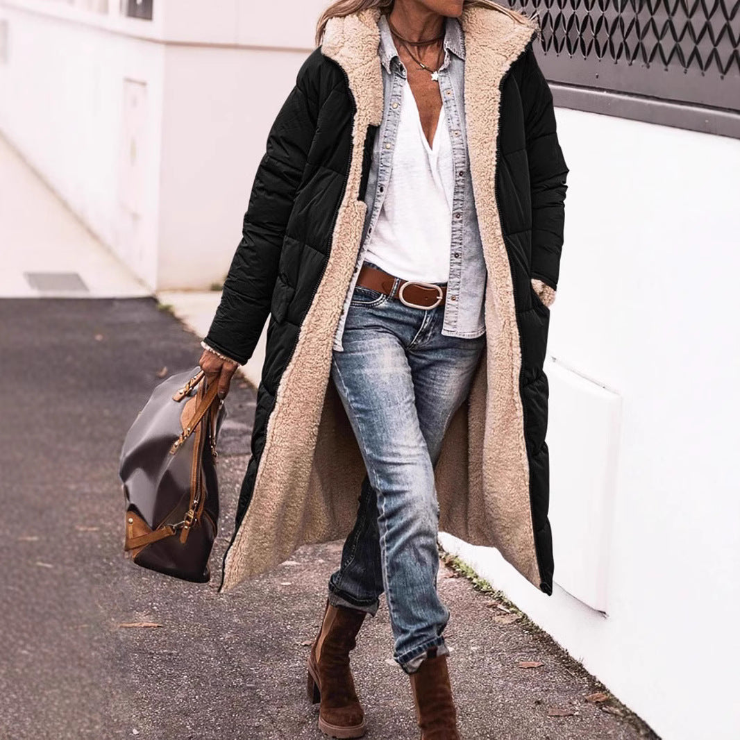 Women quilted jacket with stand-up collar and patch pockets Chichicherry