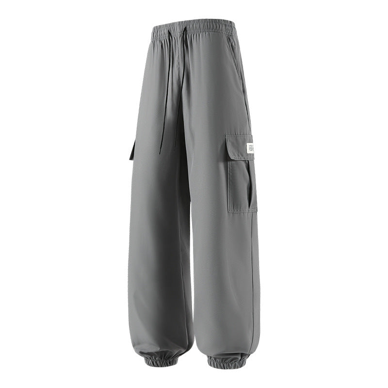 Men's Loose Cargo Jogging Pants with Drawstring, Elastic Waistband & Cuffs Chichicherry