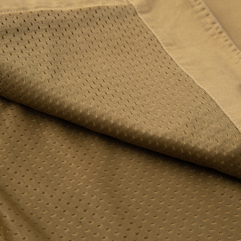 Men's Sleeveless Utility Canvas Vest with V-Neck, Button Placket, and Patch Pockets Chichicherry