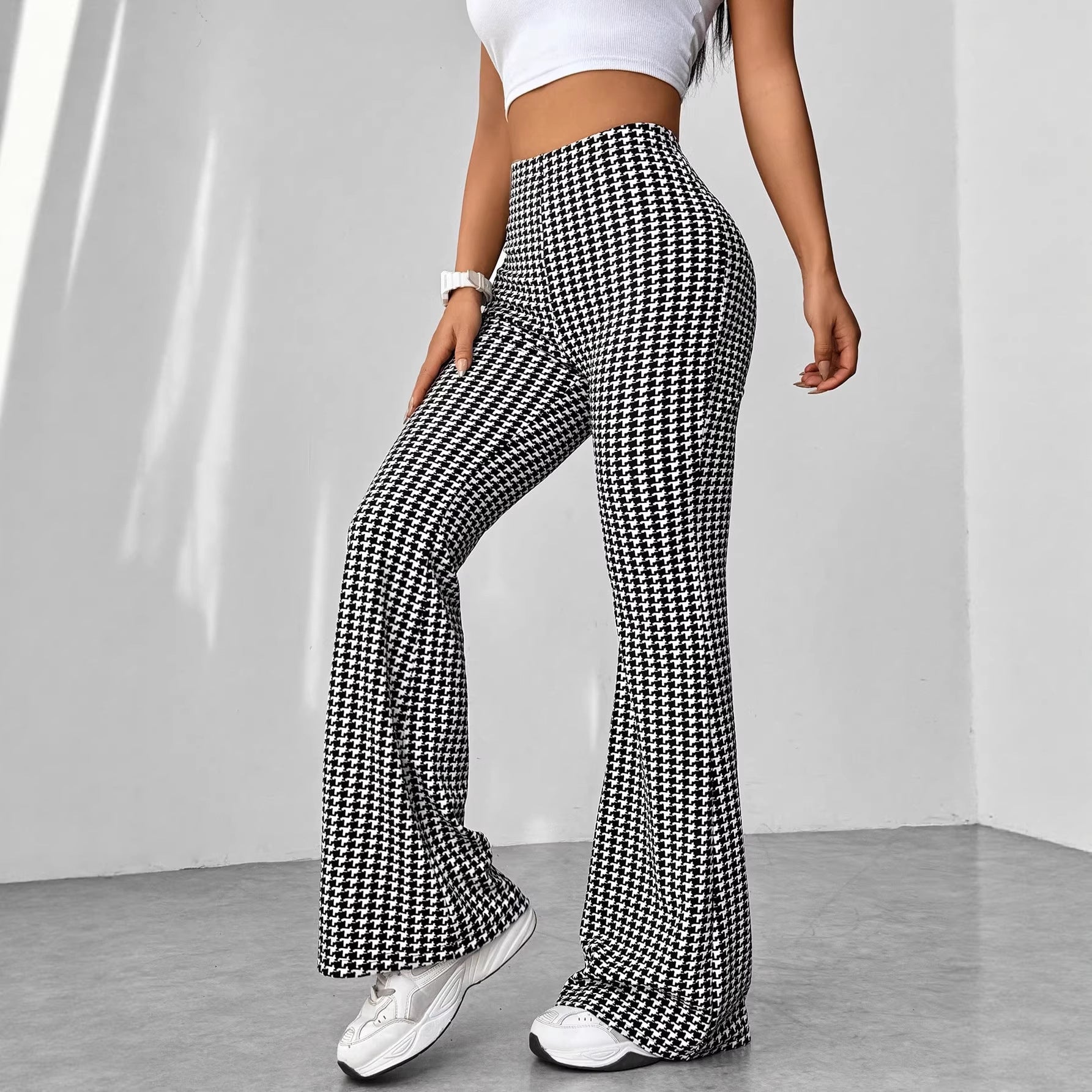 Ladies' Stretch Flared Pants with High Waist and Wide Leg Chichicherry