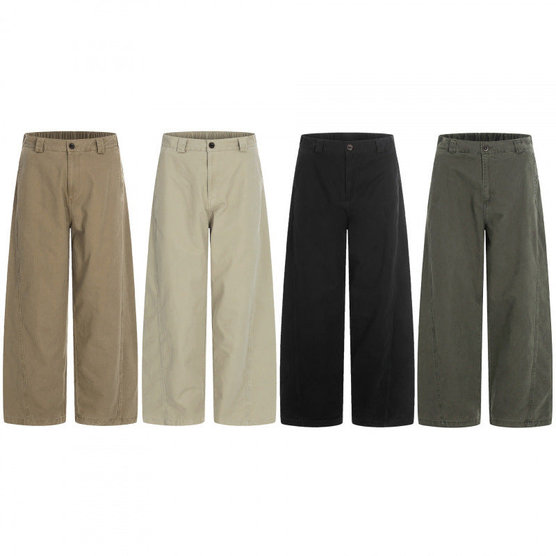Women's Wide Cropped Pants with High Waist and Straight Leg Chichicherry