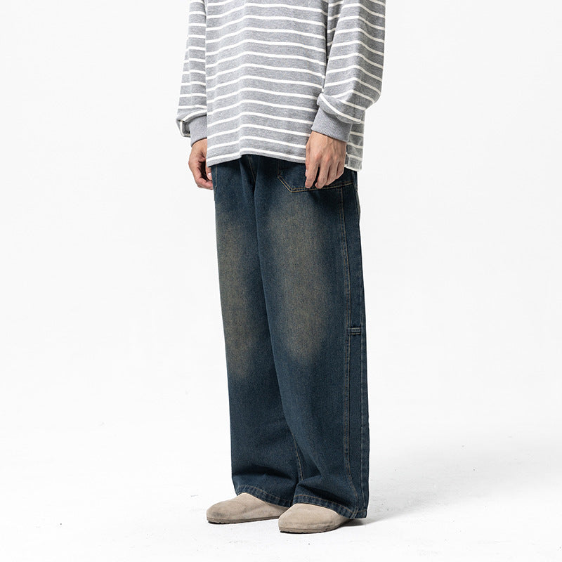 Women Wide High-Waist Denim Culotte with Elastic Waistband and Patch Pockets Chichicherry