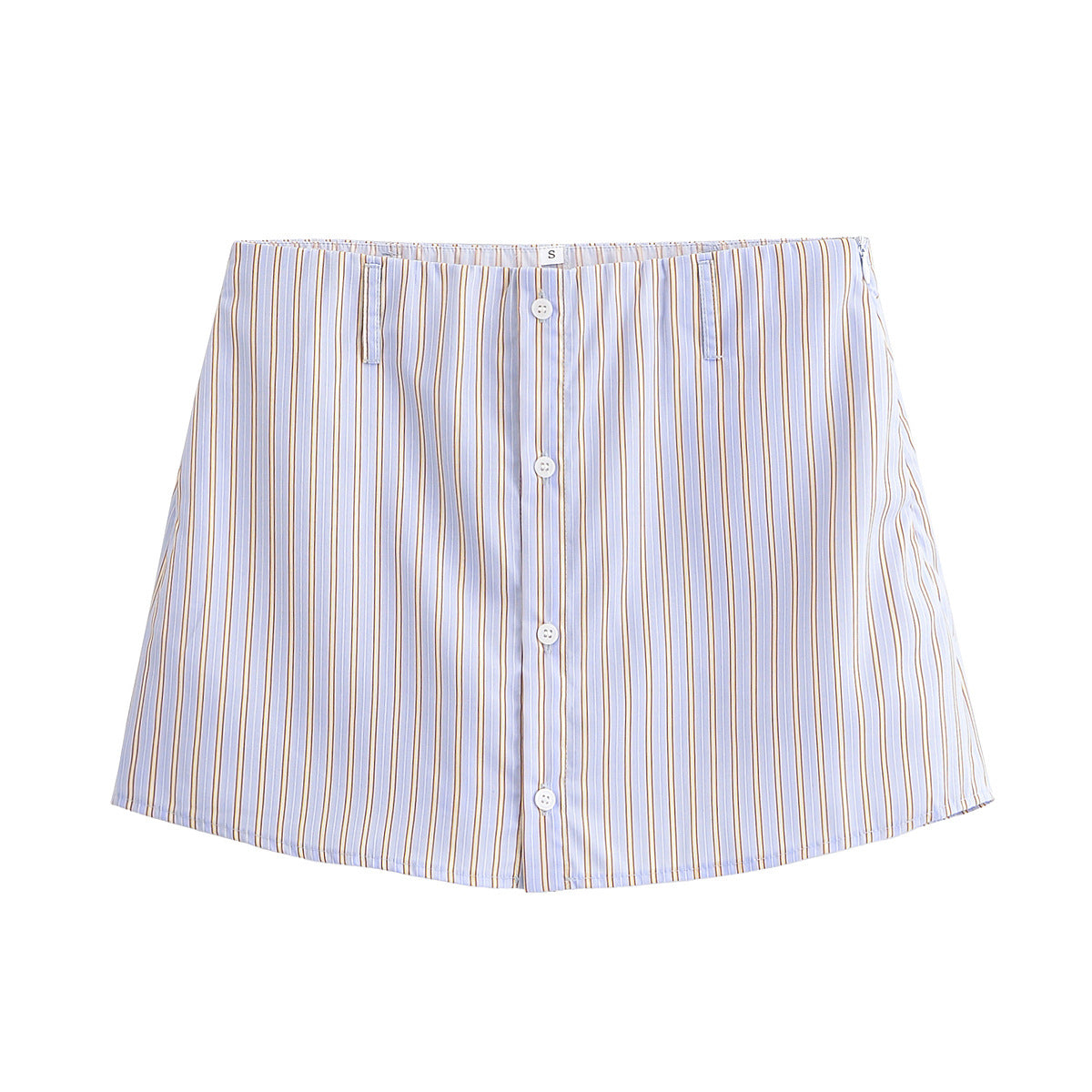 Women's Oversize Shirt Blouse with fine vertical stripes, chest pocket and rounded hem Chichicherry