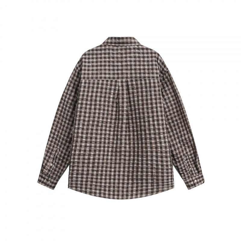Unisex Oversize Shirt made of brushed flannel with check pattern and rounded hem Chichicherry