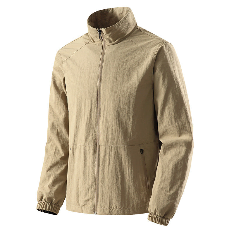 Men's Ultralight Windbreaker with Mesh Lining, Stand Collar & Zipper Chichicherry