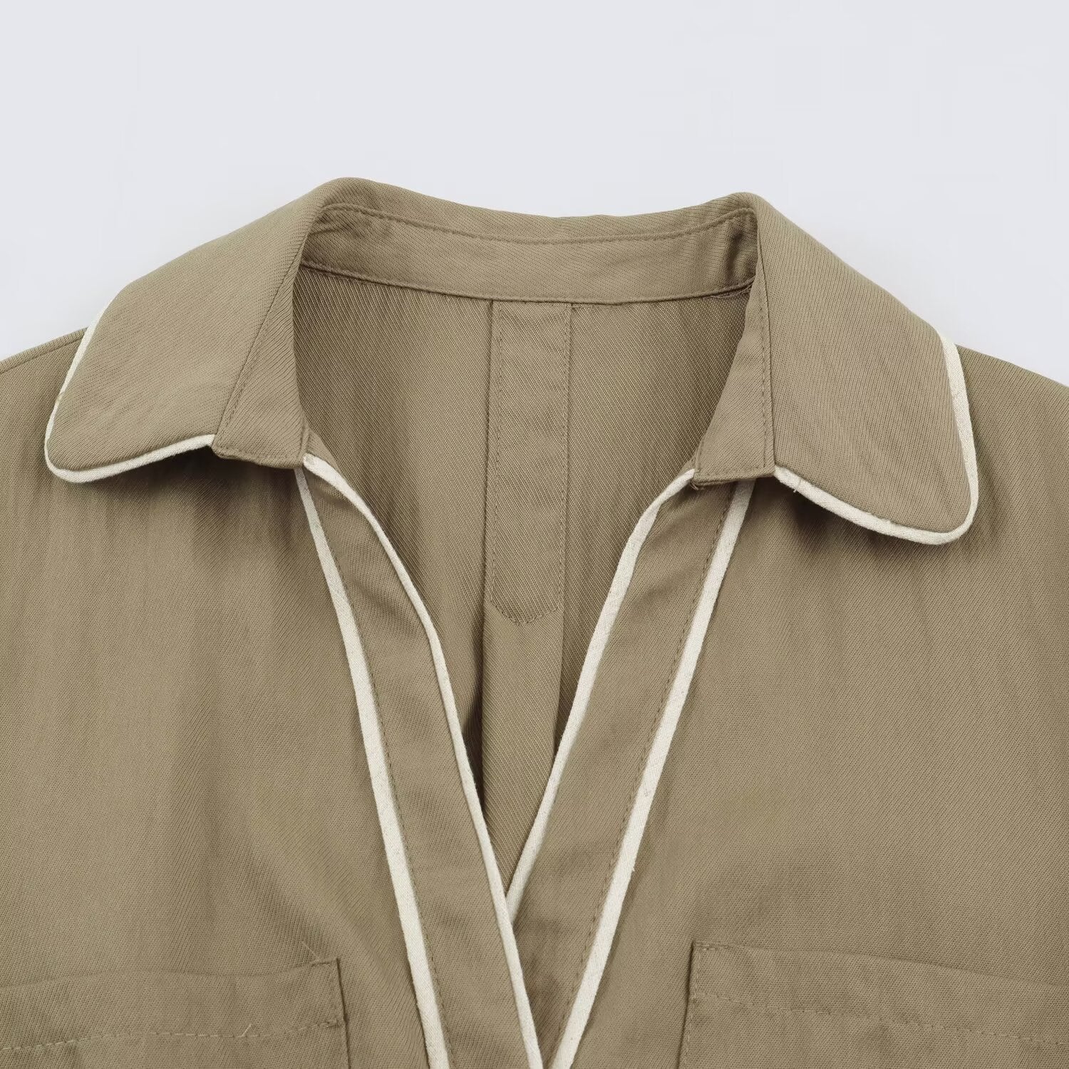 Women's shirt dress with contrast piping and waist belt Chichicherry