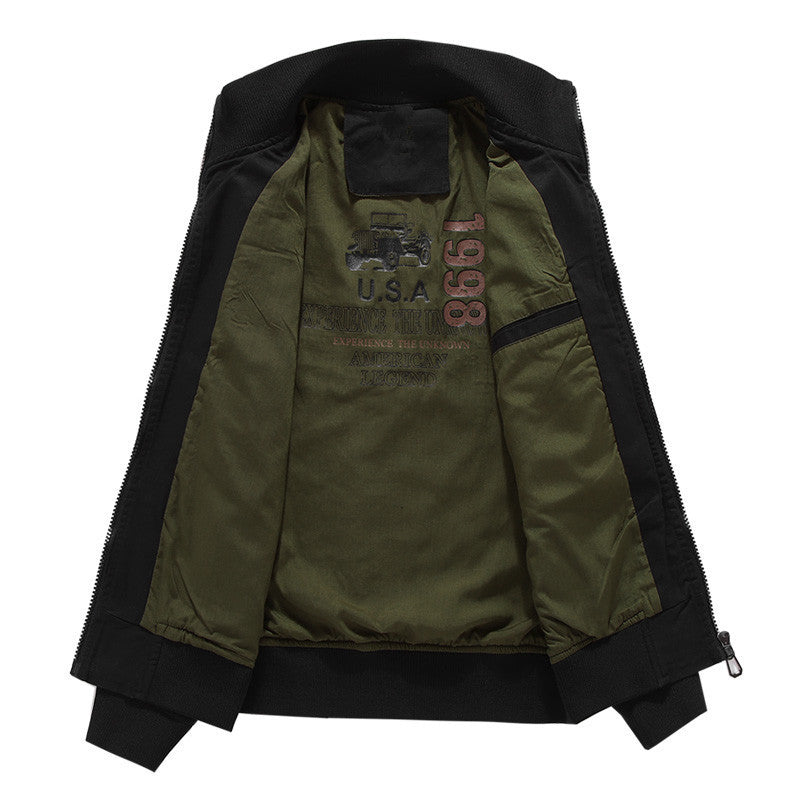 Men's utility canvas jacket with warming teddy fleece lining and concealed zipper Chichicherry