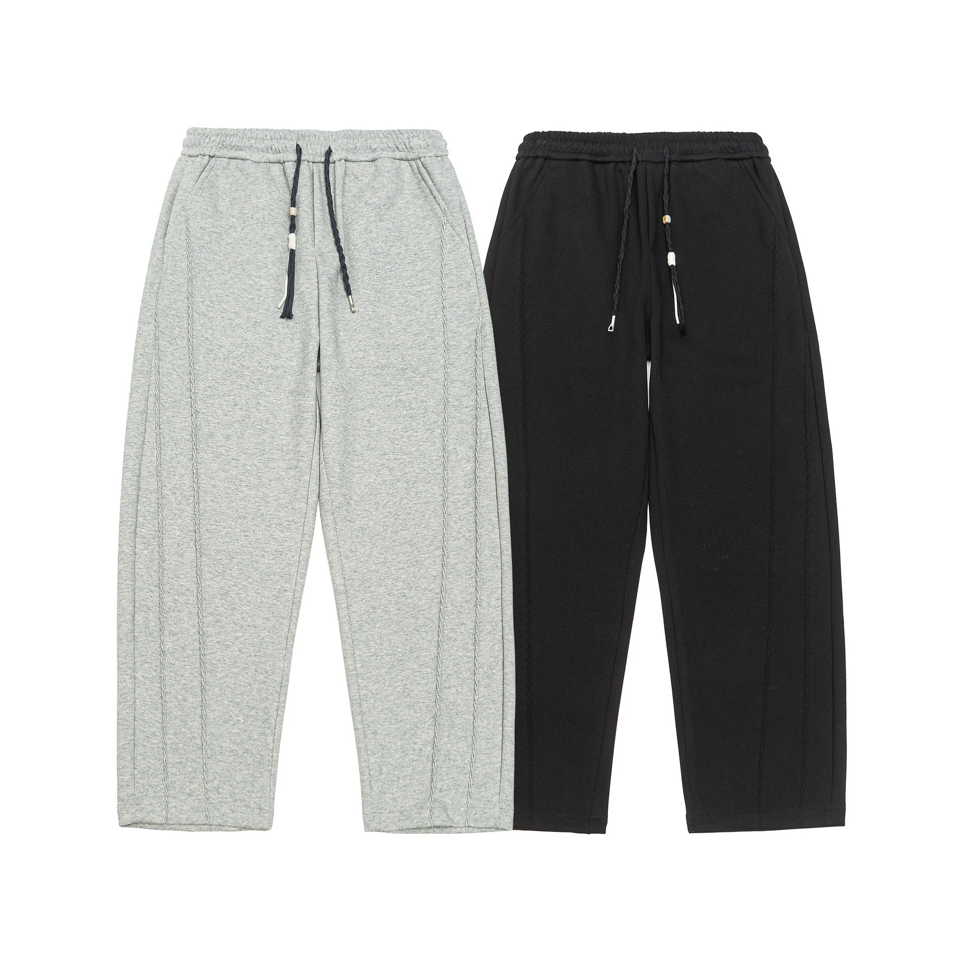 Women's Loose Cropped Sweatpants with Elastic Waistband and Applied Back Pocket Chichicherry