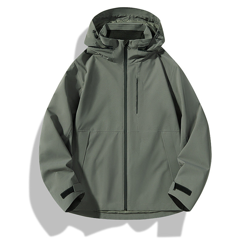 Men's Two-Layer Waterproof Outdoor Jacket with Hood, Welded Zippers and Contrast Panels Chichicherry