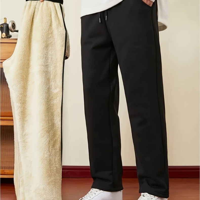 Men's thermo-lined jogging pants with sherpa lining and elastic waistband Chichicherry