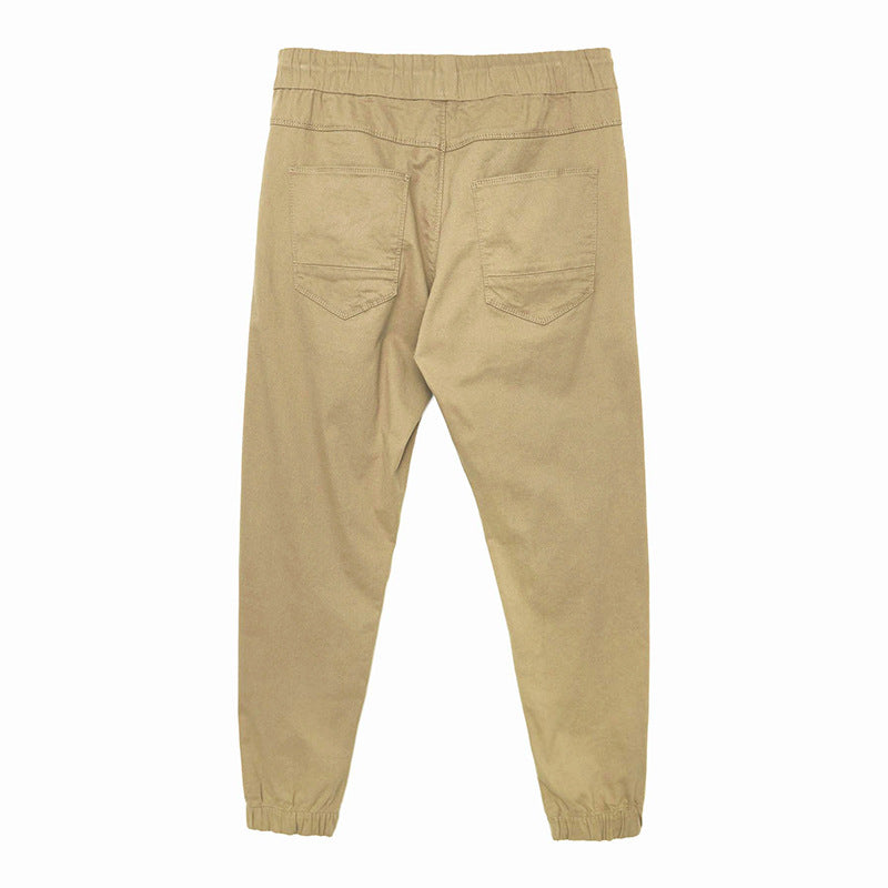 Men's Lightweight Cotton Jogging Pants with Drawstring, Elastic Cuffs and Slant Pockets Chichicherry