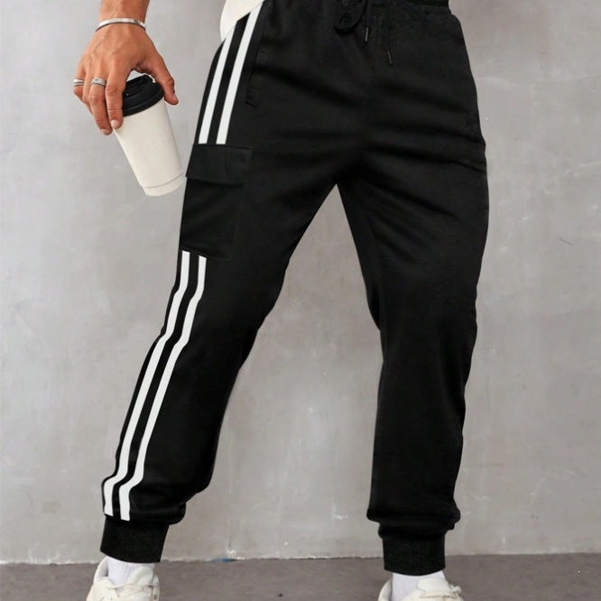 Men's utility jogging pants with a kangaroo pocket and wide cords Chichicherry