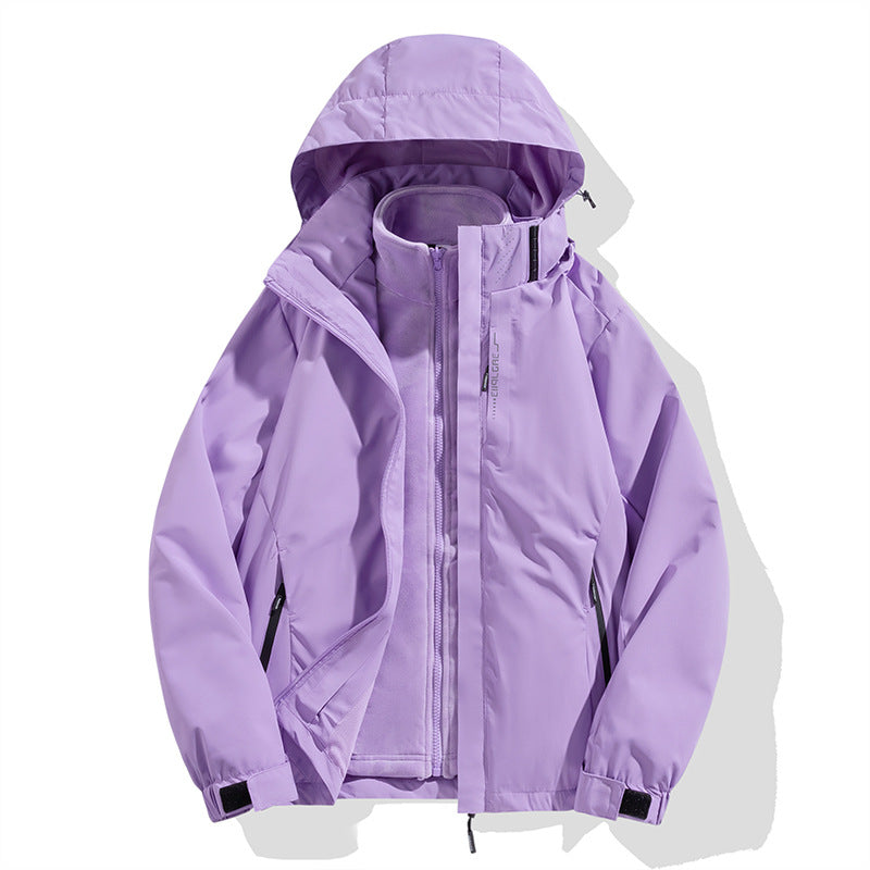 Men's two-piece winter jacket with removable fleece inner jacket waterproof windproof Chichicherry
