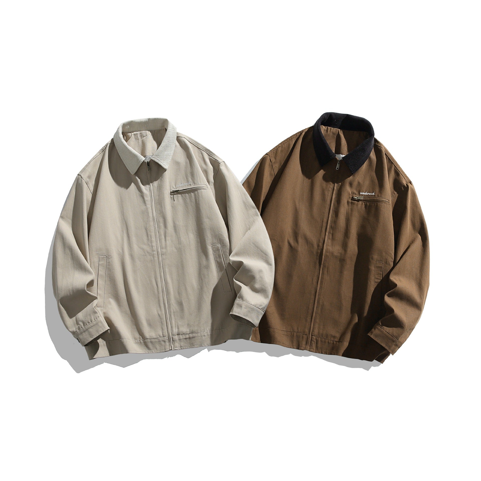 Men's lightweight bomber jacket with cord collar and zipper Chichicherry