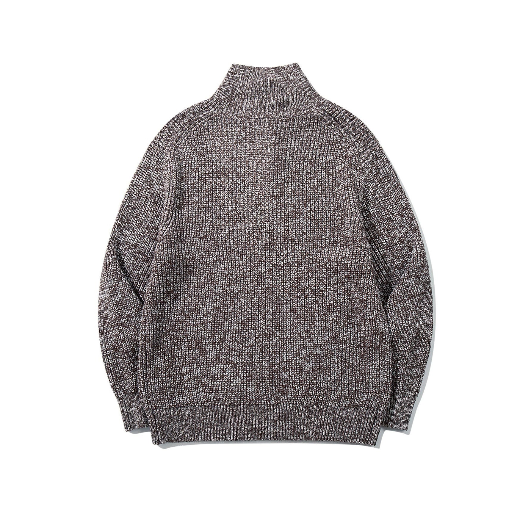 Unisex Chunky Knit Turtleneck Sweater with Half Button Placket Chichicherry