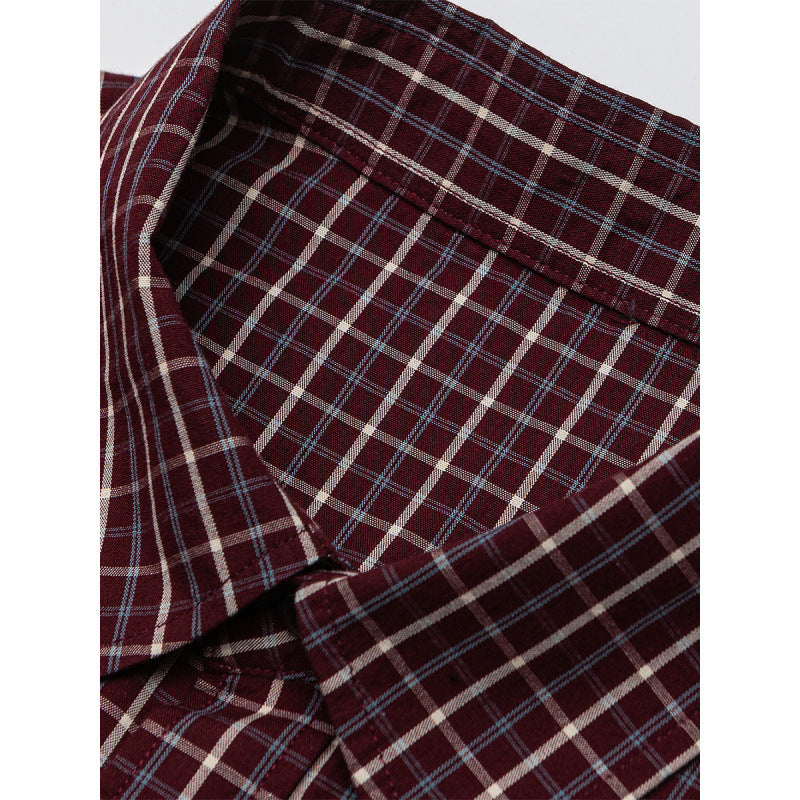 Men's Oversize Checkered Shirt with Rounded Hem and Diagonal Breast Pocket Detail Chichicherry