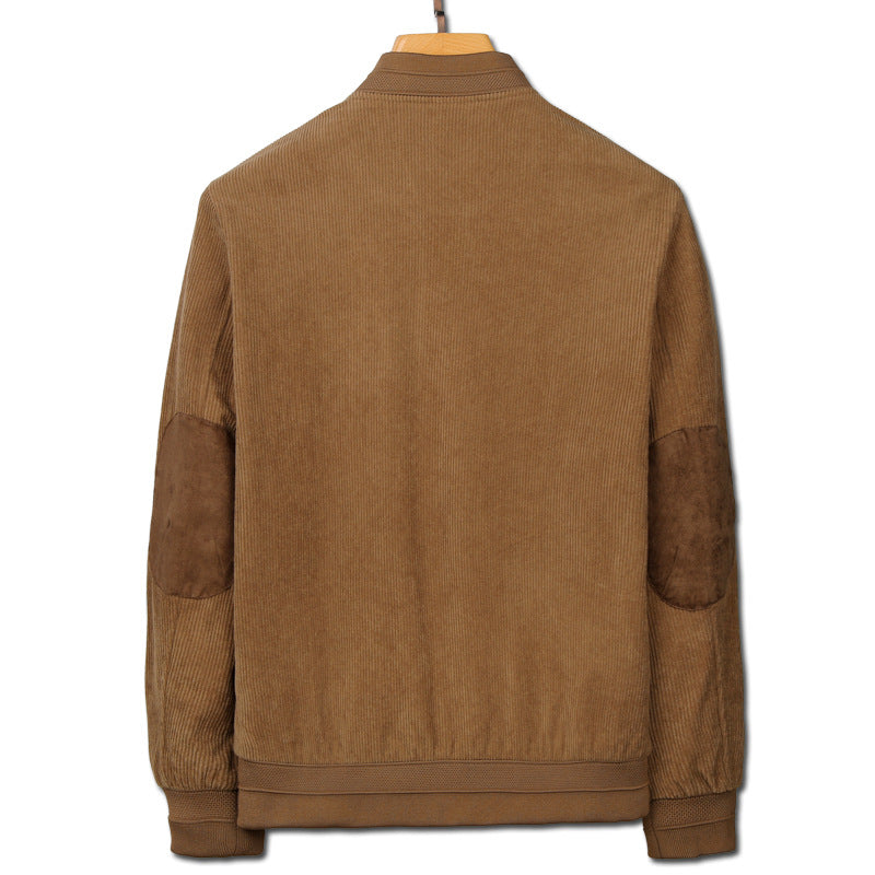 Men's corduroy bomber jacket with zipper, ribbed cuffs, and light padding Chichicherry