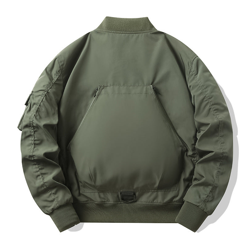 Men's Multi-Pocket Tactical Bomber with Modular Exterior Pockets and D-Ring Details Chichicherry