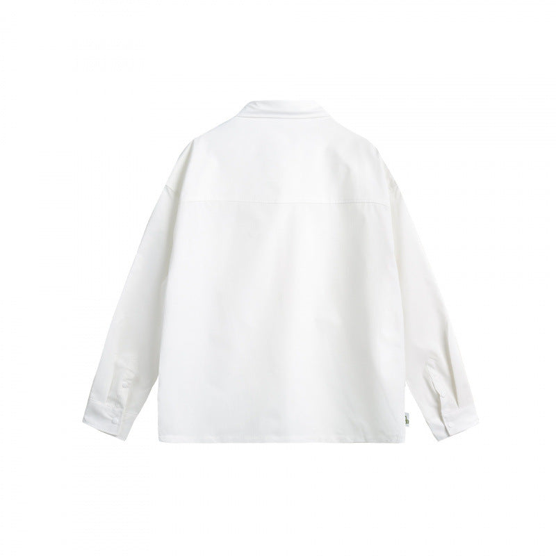 Unisex Oversize Shirt Jacket with Flap Pockets, Snap Button Placket and Carabiner Detail Chichicherry