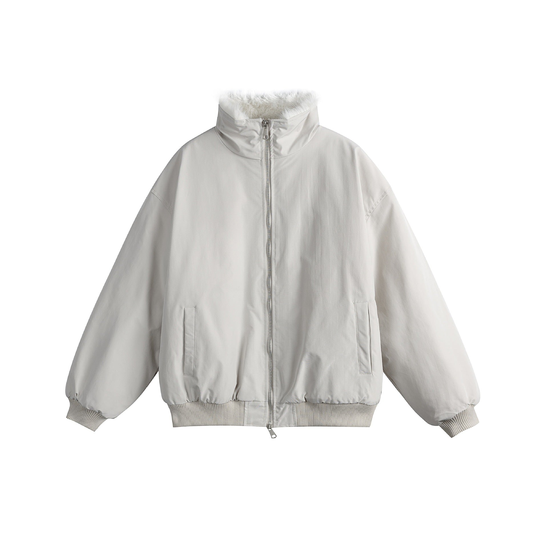 Unisex Boxy-padded Blouson with high stand-up collar and teddy lining Chichicherry