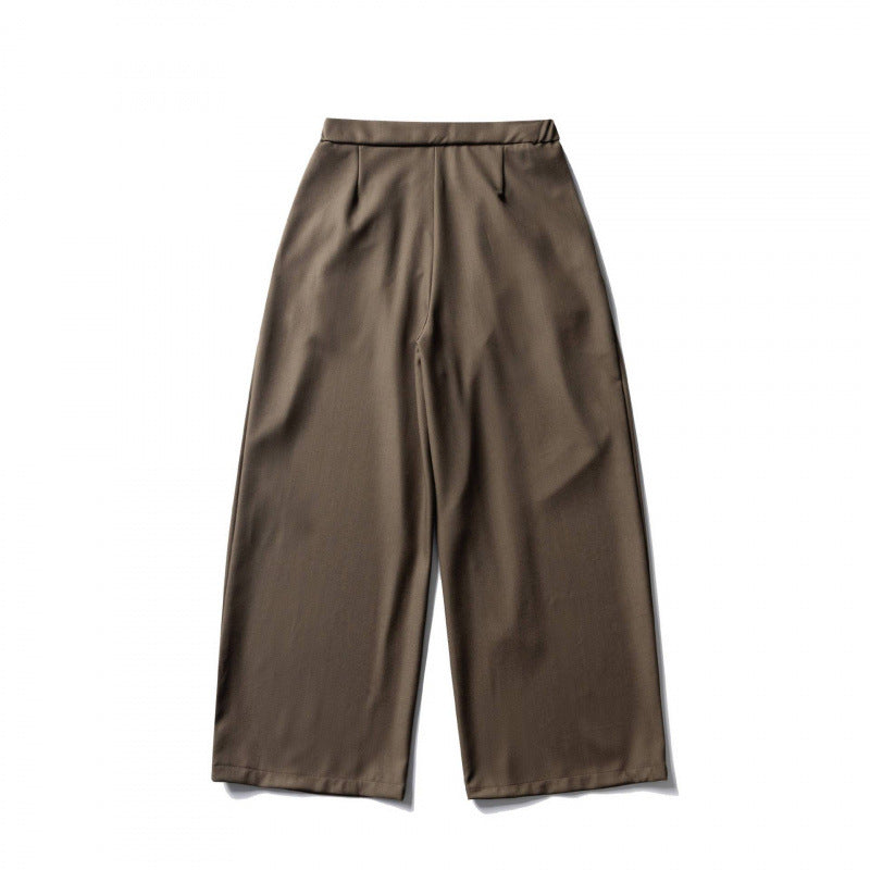 Women's Wide Culotte Pants with High Waist, Pleats and Tie Belt Chichicherry
