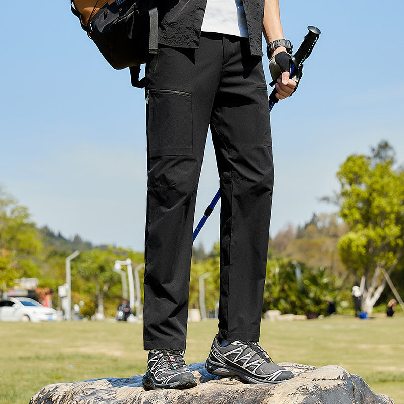 Men's Technical Trekking Pants with Stretch Water-Repellent Surface and Cargo Pockets Chichicherry