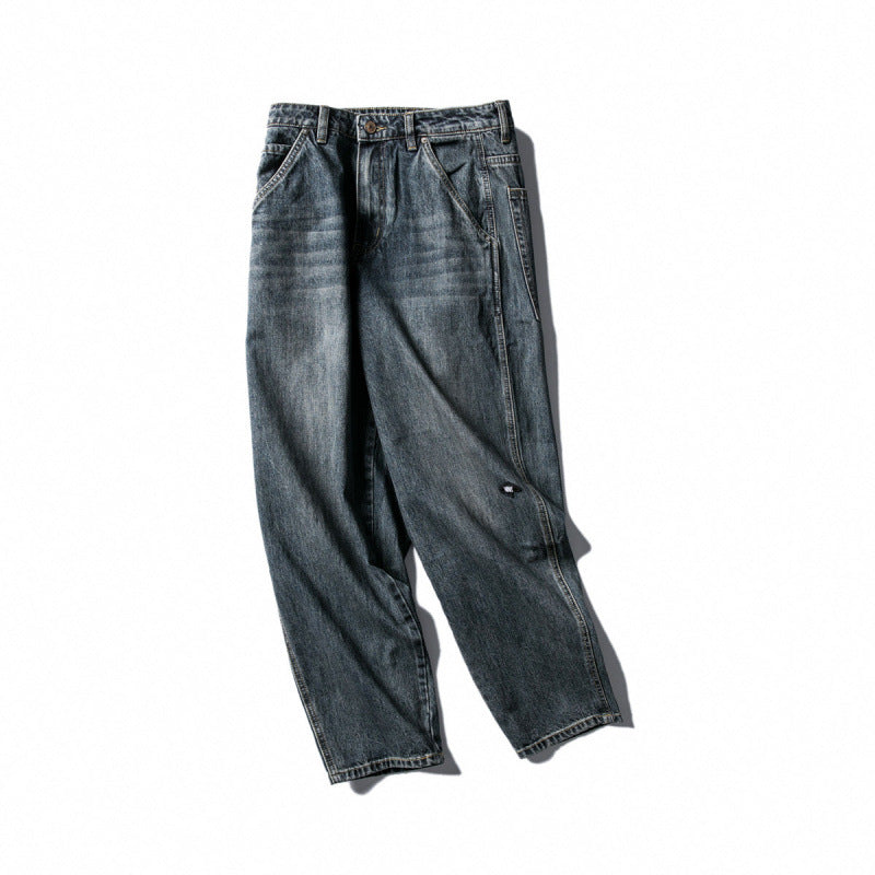 Men's Wide Baggy Jeans made of robust denim with a high waist and used wash Chichicherry