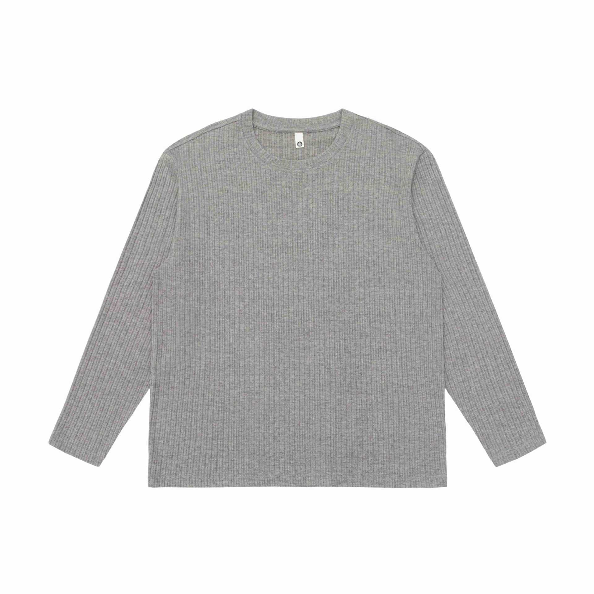 Unisex fine ribbed long sleeve shirt with round neckline and slightly oversized silhouette Chichicherry