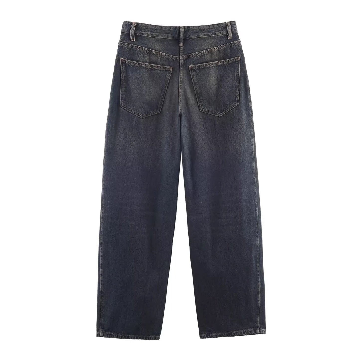 Women's wide high-waisted culotte pants with decorative seams, patch pockets and tie belt Chichicherry