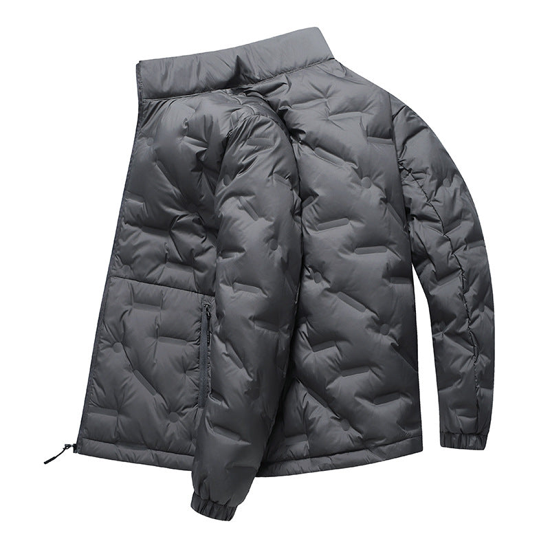 Men's lightweight quilted thermal jacket with stand-up collar and zippered pockets Chichicherry
