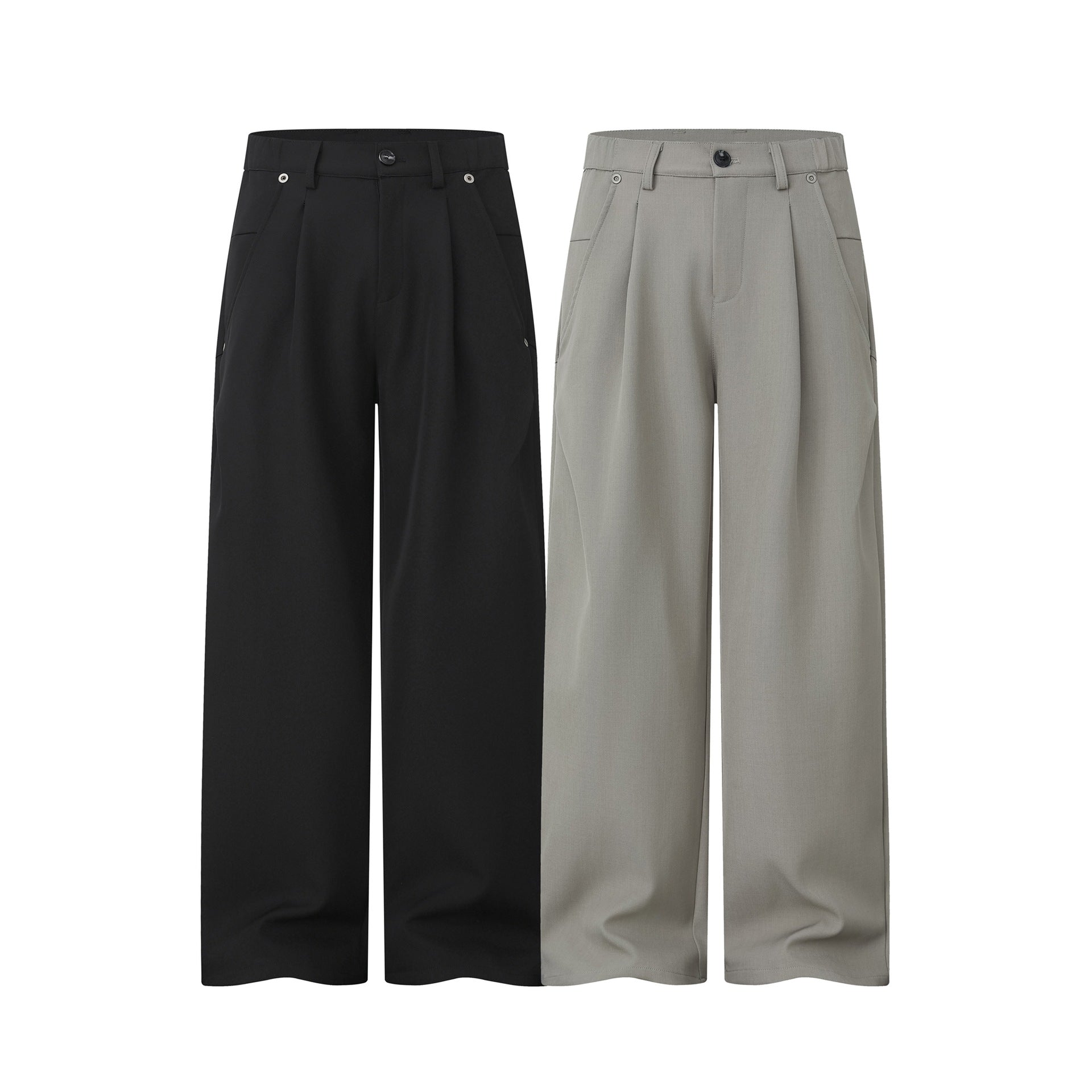 Women's Wide Pleated Trousers with High Waist and Wide Leg Chichicherry