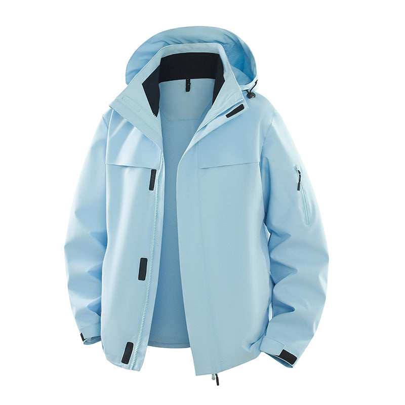 Men's Urban Softshell Outdoor Jacket with Hood, Concealed Zipper and Multiple Pockets Chichicherry