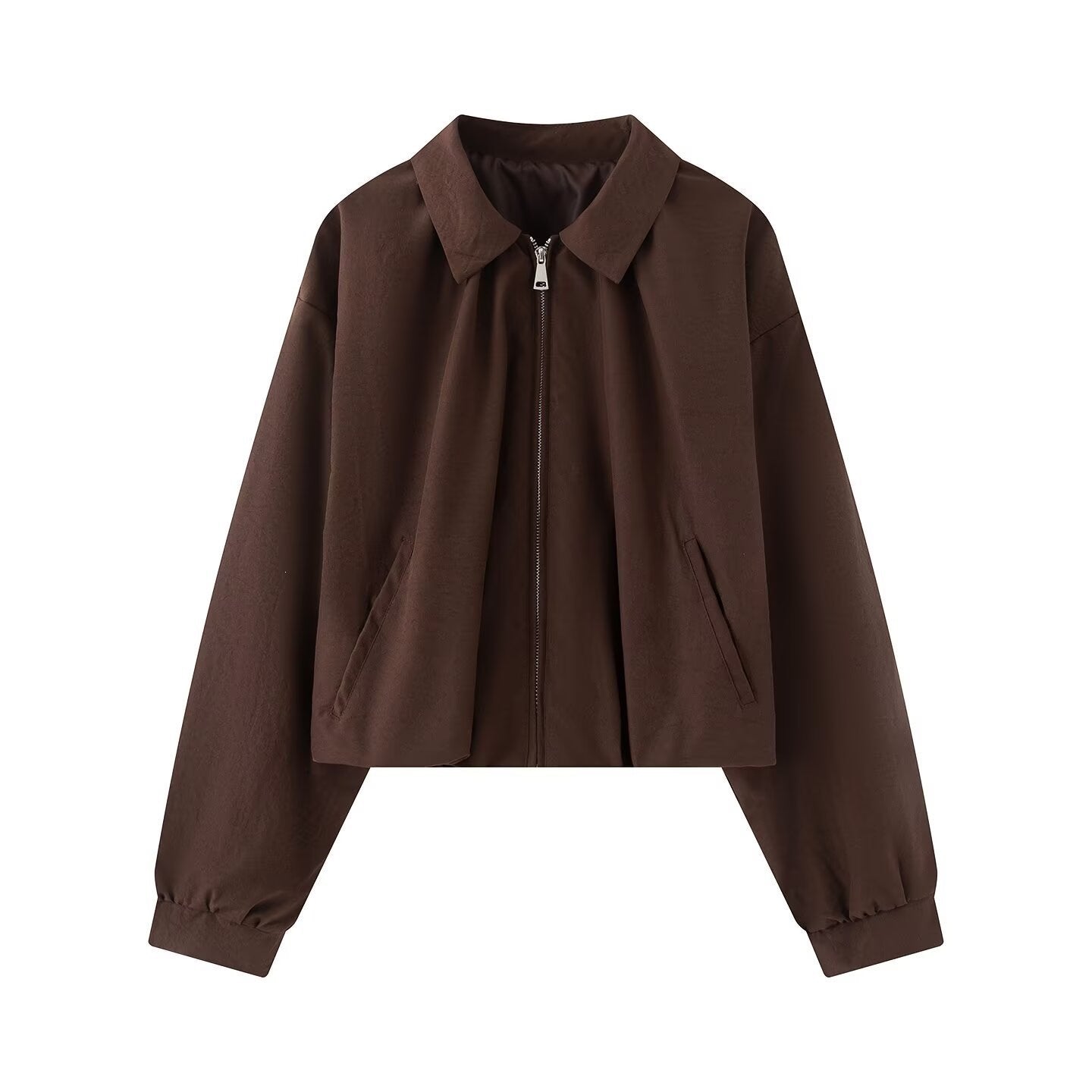 Women's short jacket in cropped bomber style with Kent collar, softshell look and elastic cuffs Chichicherry