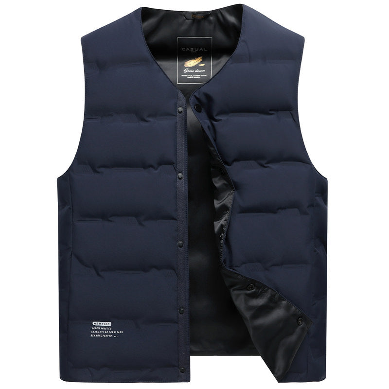 Men's lightweight padded thermal vest with snap-button closure and V-neck Chichicherry