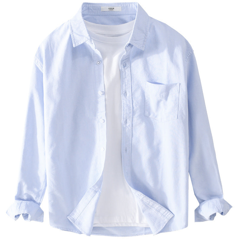 Men's Casual Cotton Layering Overshirt with Kent Collar, Chest Pocket, and Soft Twill Finish Chichicherry