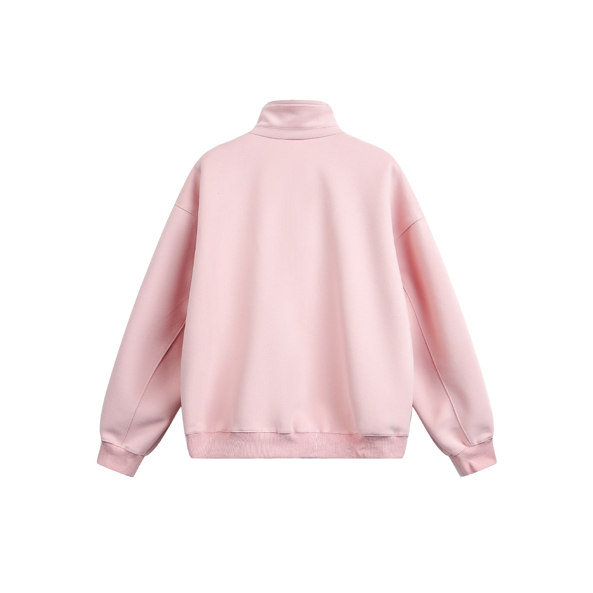 Women Oversize Sweatshirt with Half Zip and Stand-Up Collar Chichicherry