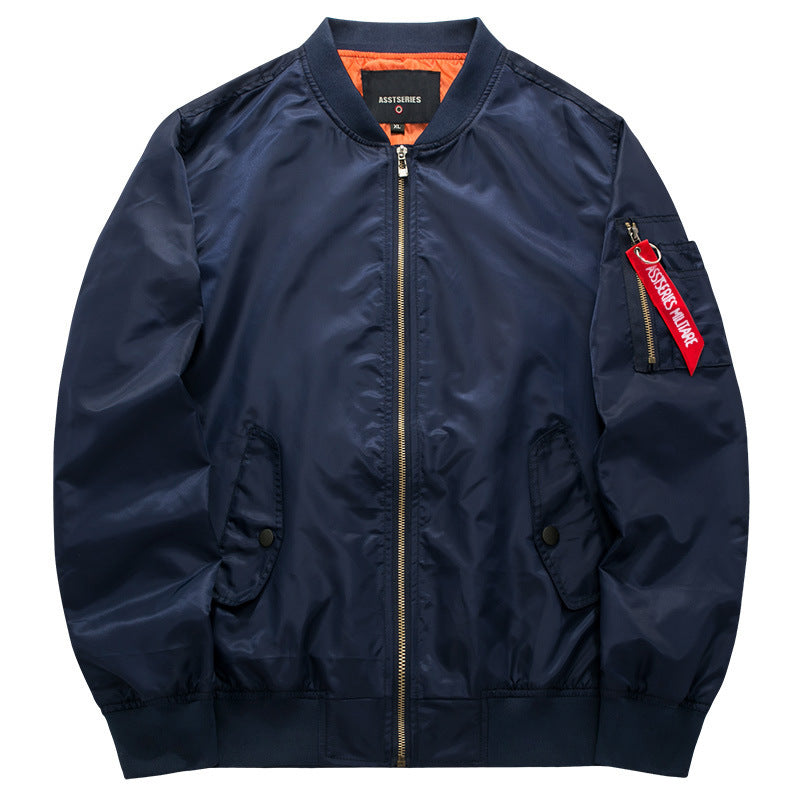 Men's Nylon Pilot Style Bomber Jacket with Padded Thermal Lining and Arm Pocket Chichicherry