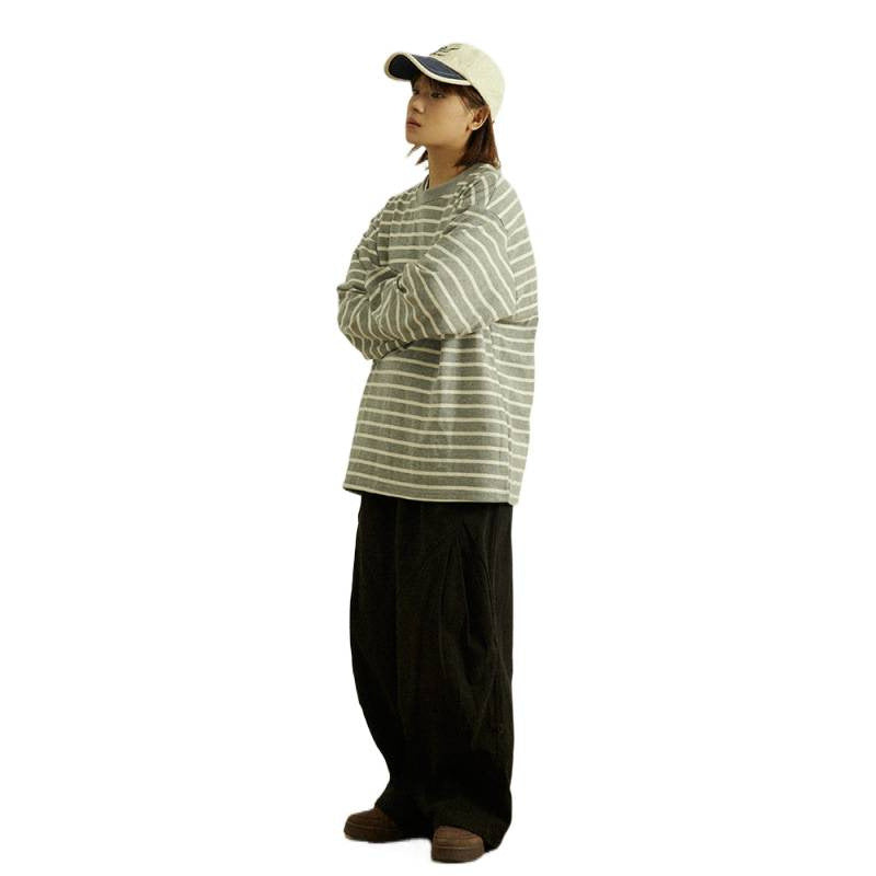 Herren Weite Baggy-Cargo-Hose mit Faltendetails und elastischem Bund Chichicherry