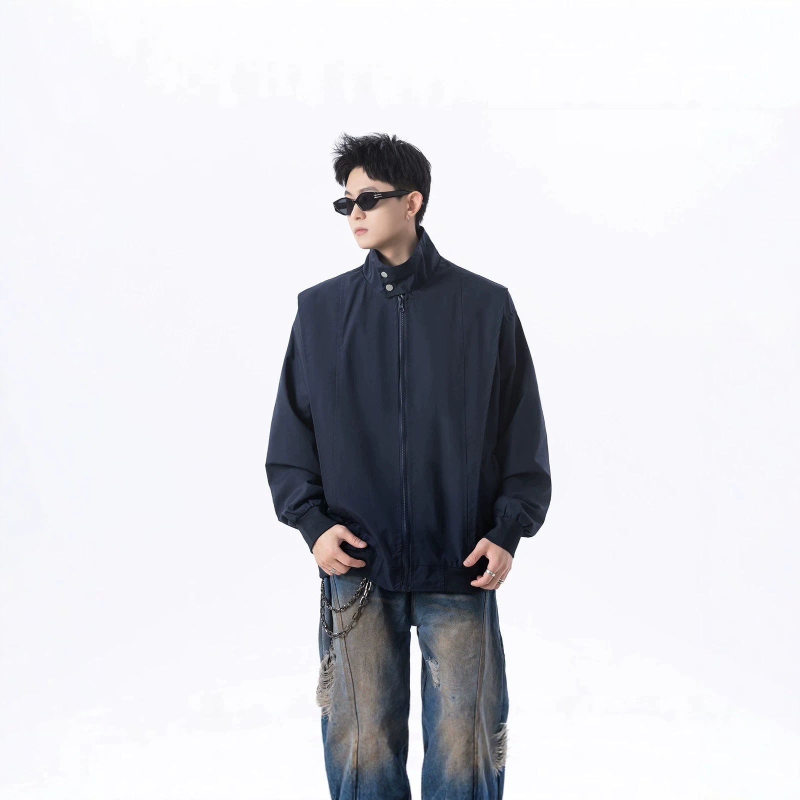 Men's Urban Utility Jacket with High Collar Chichicherry