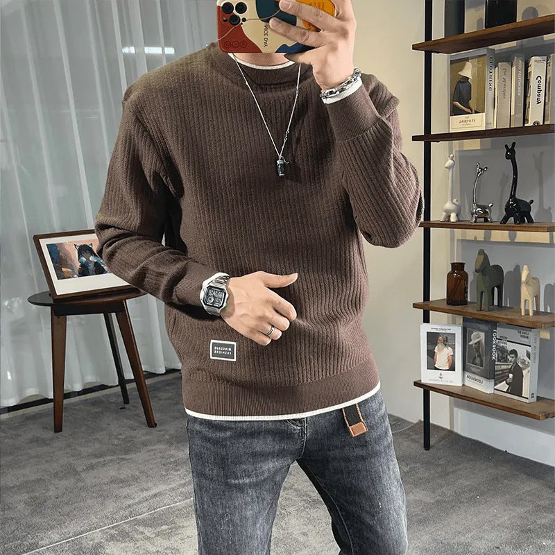 Herren Feinstrick-Ripppullover mit Rundhalsausschnitt und legerer Oversize-Passform Chichicherry