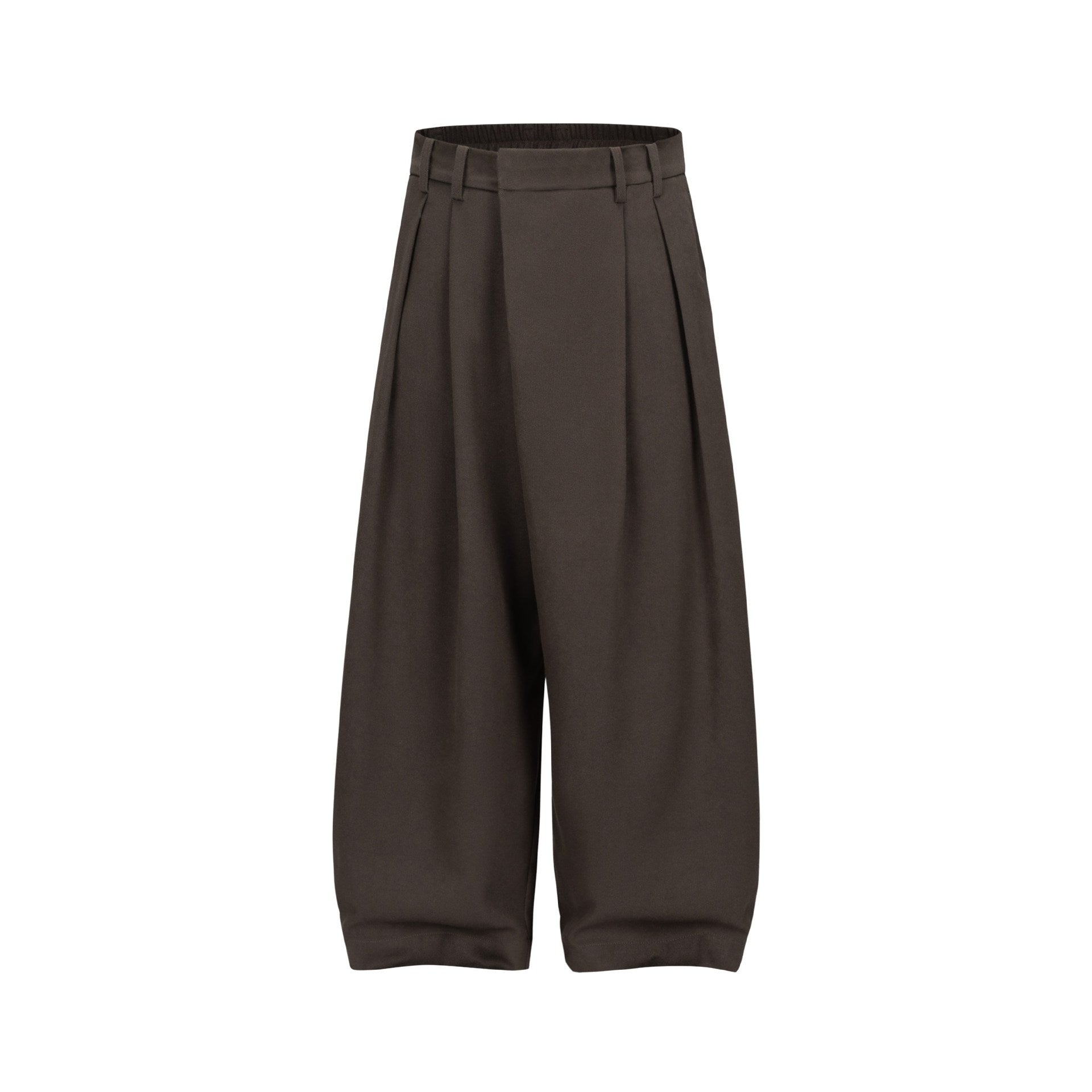 Women Wide Pleated Pants with High Waist and Elastic Backband Chichicherry