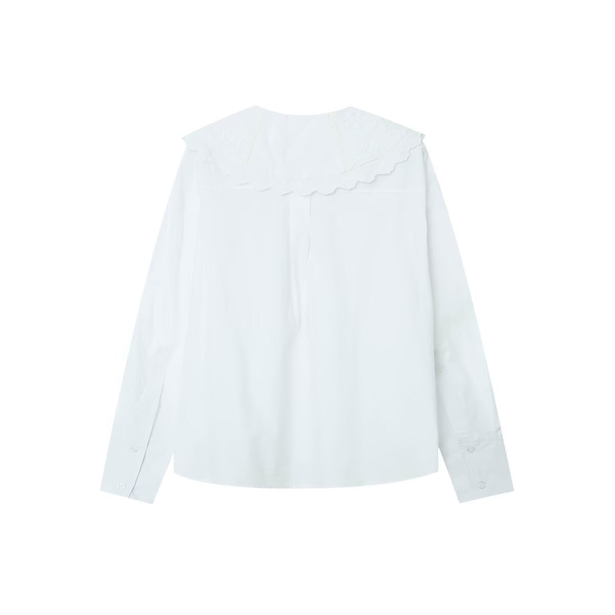 Women's long sleeve blouse with oversized lace collar and tie Chichicherry