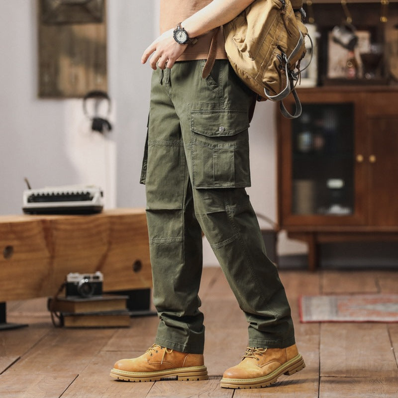 Men's Technical Cargo Pants with Straight Cut, Reinforced Knees & Multiple Pockets Chichicherry